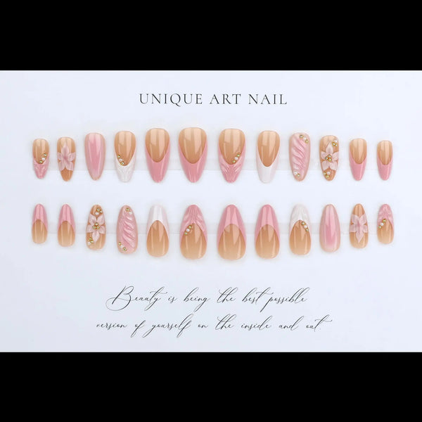 Elegant Pink Almond Press-On Nails